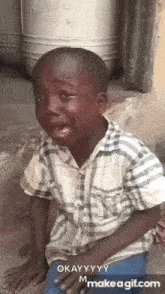 African boy crying