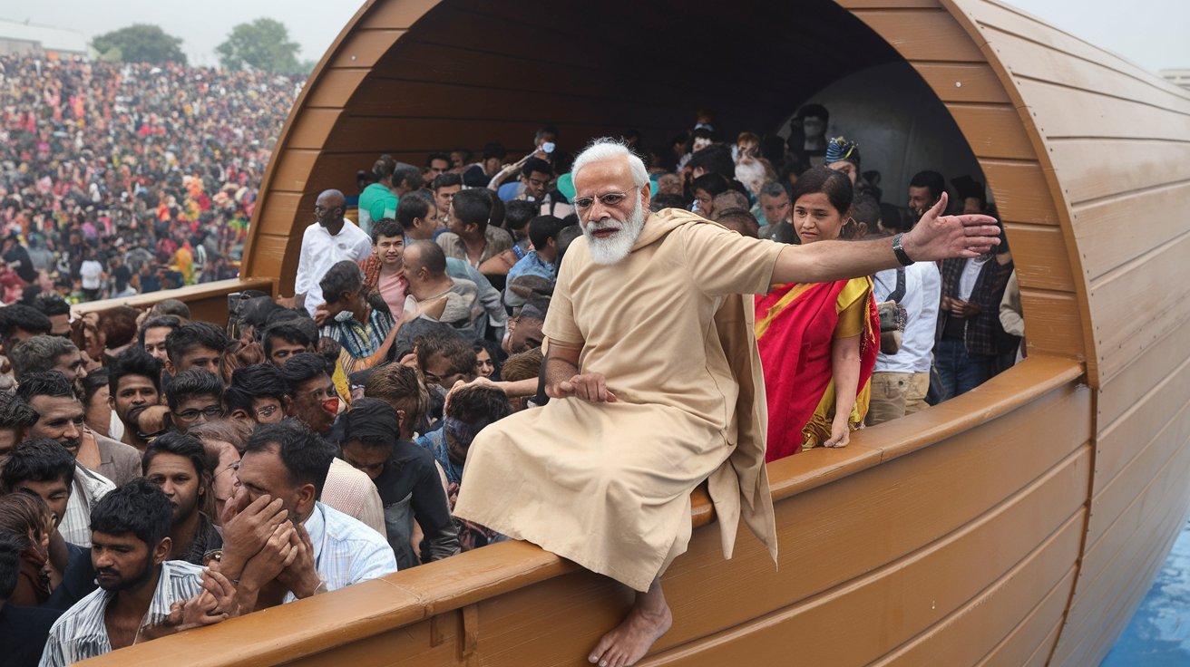 A photo of prime minister modi dressed as noah sit n9h6LU1PT9uCDM8KdDqvvw NicYXPEFSgqiYEaLYQA