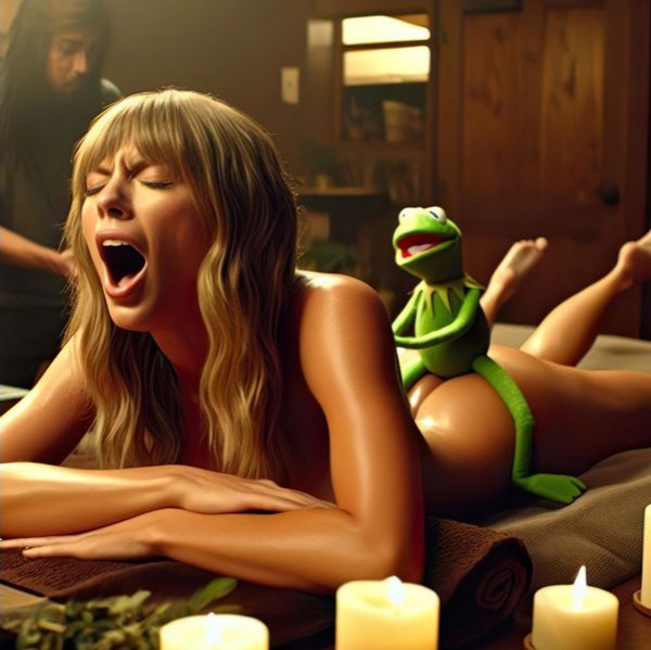 6305190   AI generated crossover Kermit the Frog music Sesame Street Taylor Swift