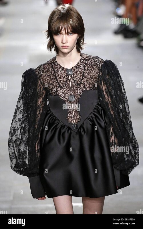 Model sofia steinberg walks on the runway during the christopher kane fashion show at london f