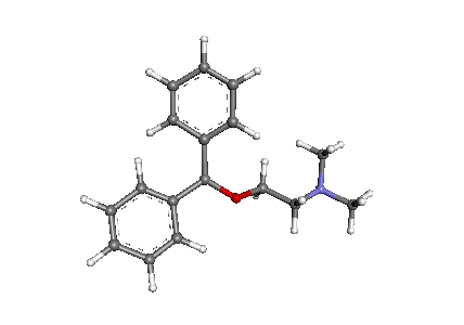 Diphenhydramine ball and stick animation