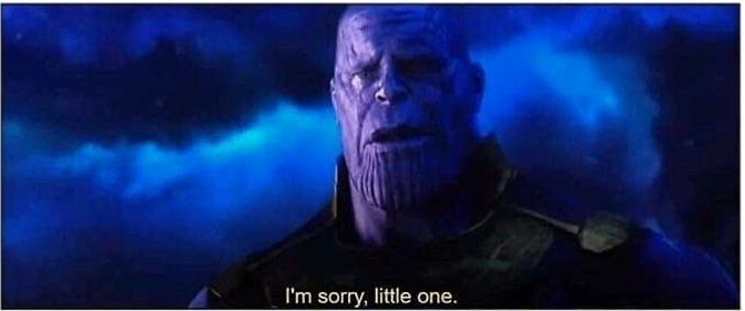 Thanos Im sorry little one meme 5