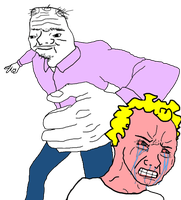 Pink wojak blonde hair slapped by boomer thumbnail