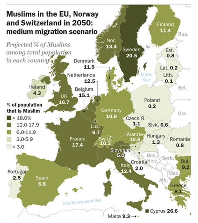 Projected percent of muslims in the european union v0 fr0snlqyvmn81