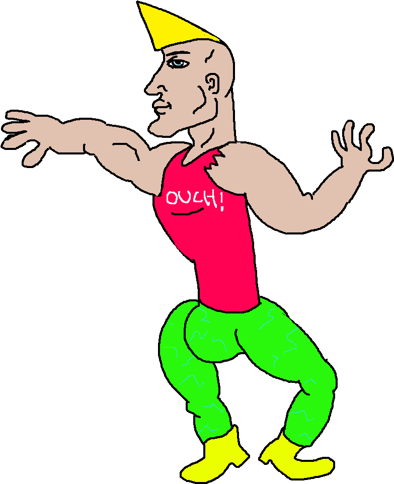 Cartoon character yelling ouch 04s1dx8crsmxzffc