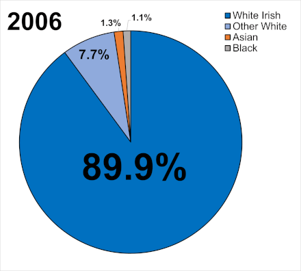 Ethnicity of Ireland over time   2006 to 2021