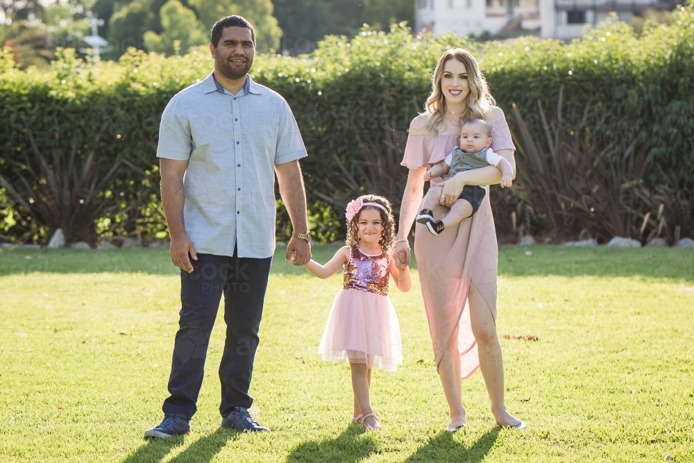 Aboriginal man caucasian woman with children austockphoto 000064615