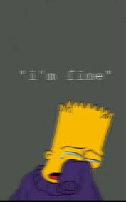Sadness Bart Simpson I'm Fine Picture ...