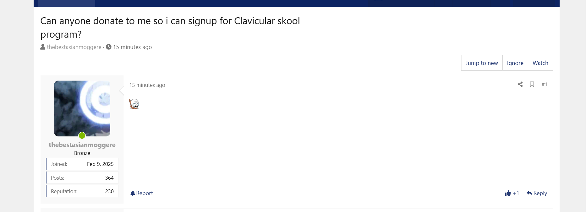 Screenshot 2025 03 14 at 23 17 45 Can anyone donate to me so i can signup for Clavicular skool