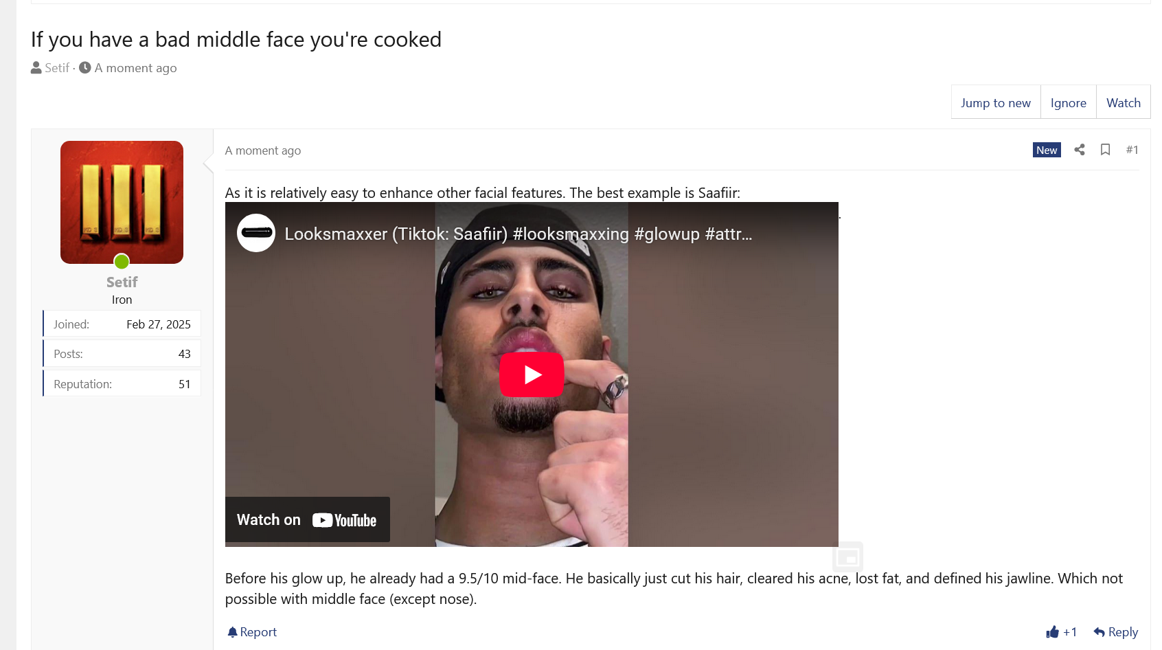 Screenshot 2025 03 22 at 10 07 18 If you have a bad middle face youre cooked Looksmaxorg   M