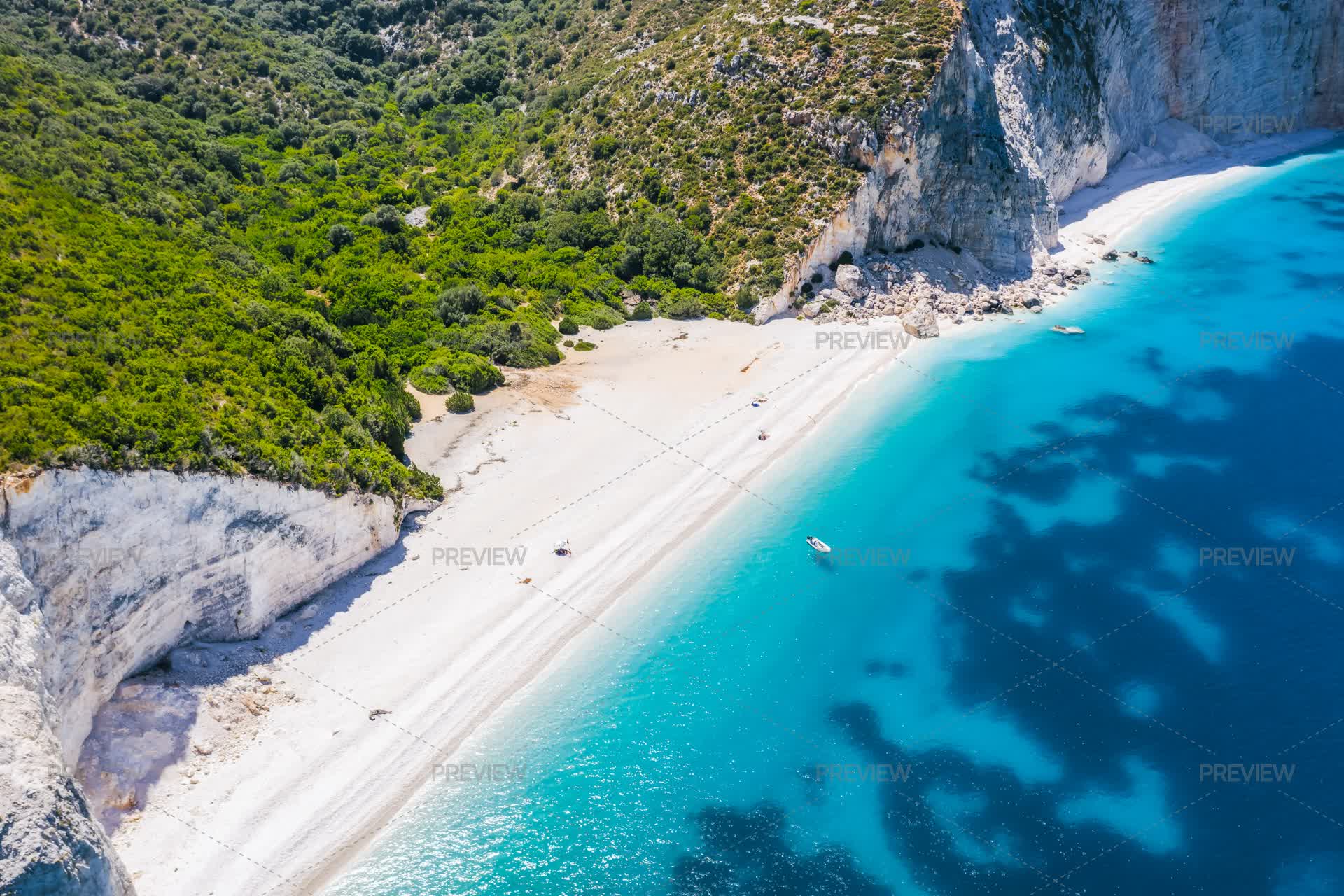 Remote And Hidden Fteri Beach In Kefalonia Island  Greece  Europe high resolution preview 2300