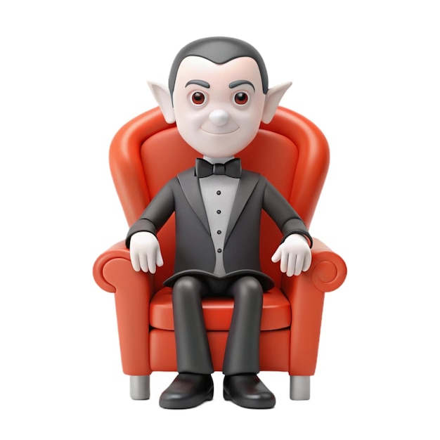 Cartoon character sitting red chair with bow tie it 1309173 113299