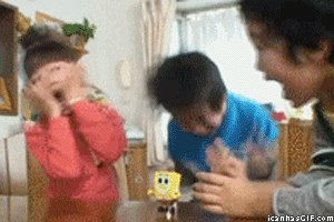 Funny gif little asian girl screaming