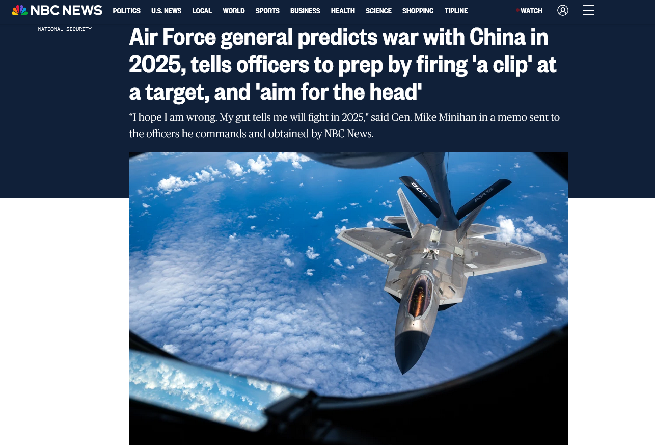 War with china by 2025