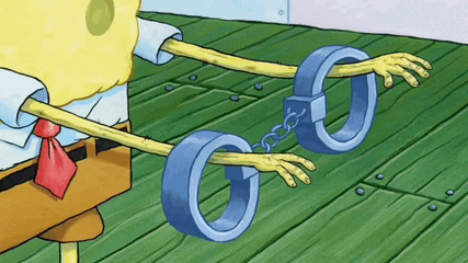 Spongbob handcuffed