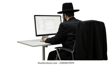 Realistic image hasidic jew sitting 260nw 2583819495