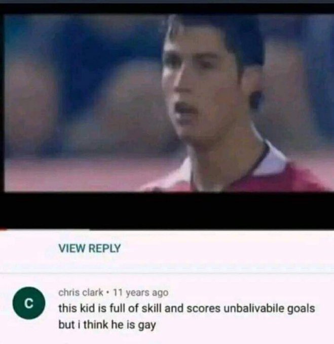 Youtube comment abt ronaldo