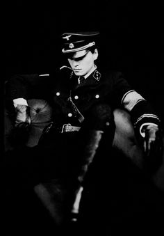 Cool officer sitting