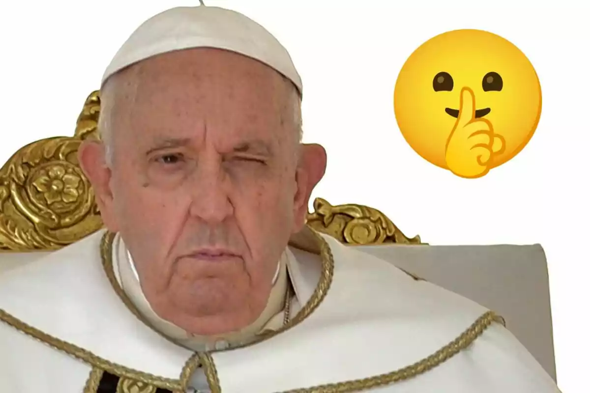 Montaje primer plano papa francisco silla emoji silencio 1200 800