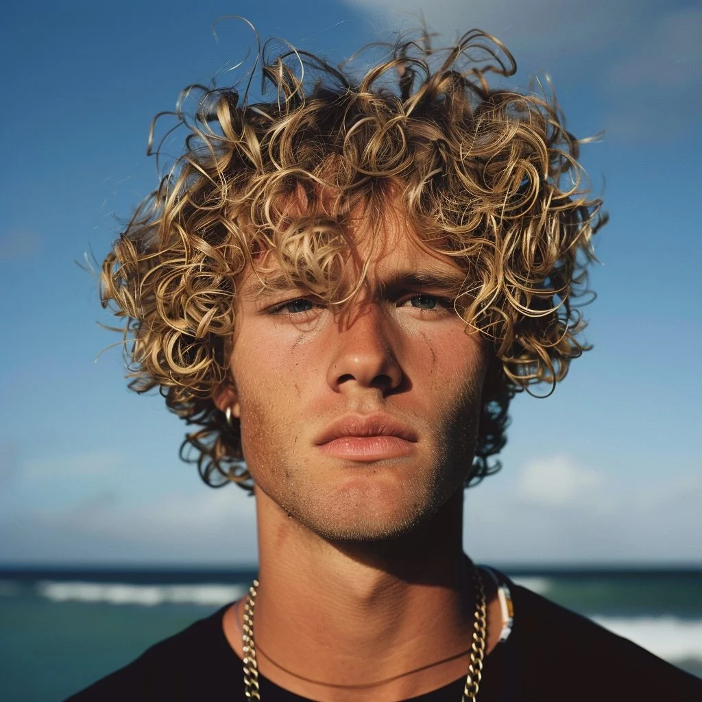 Curly surfer hairstyles