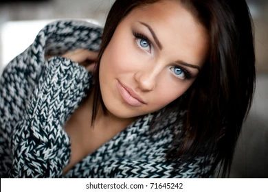 Close beautiful blueeyed girl warm 260nw 71645242