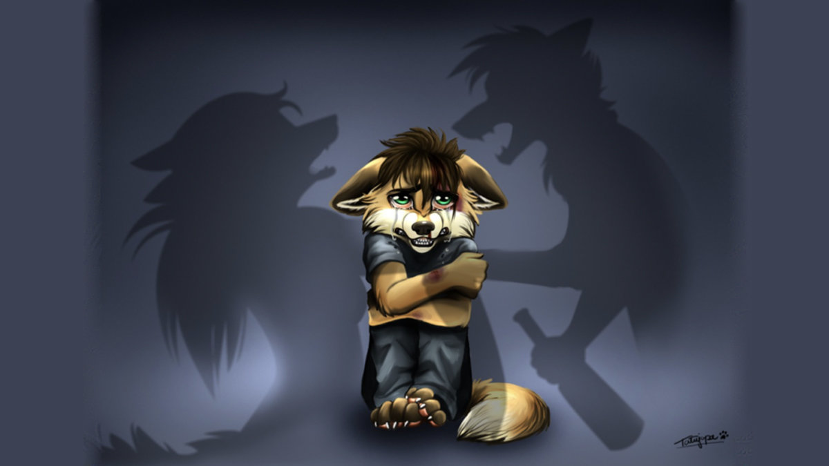 Furry parents fighting meme banner