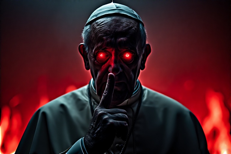 Pope francis shushing with 1 f