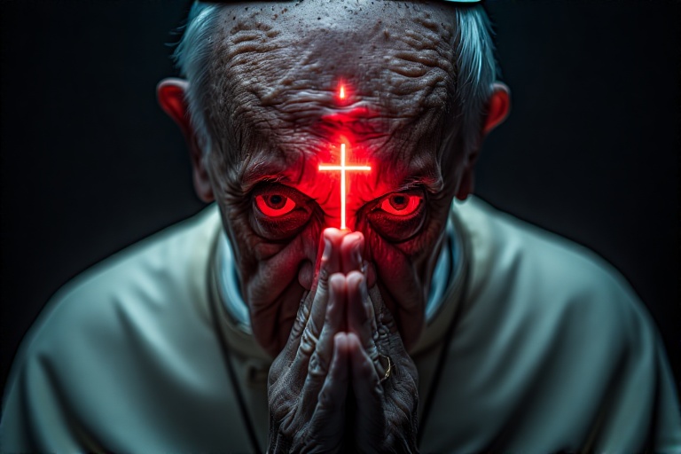 Pope francish shushing red glo