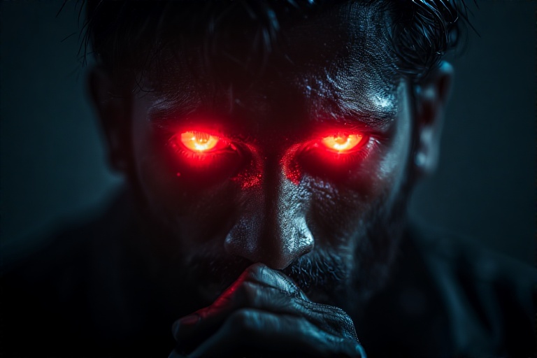 Indian man shushing red glowin 3
