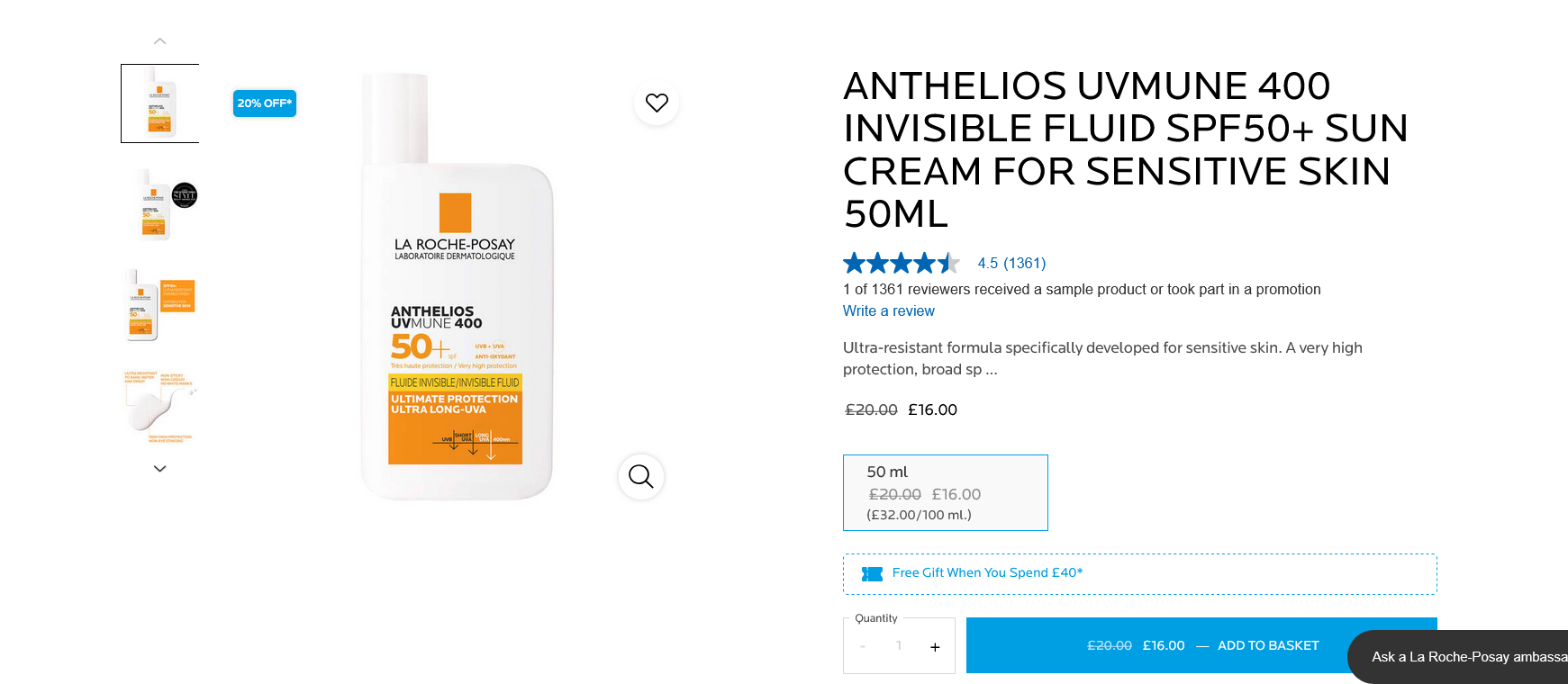 Screenshot 2025 08 12 at 13 40 06 Anthelios Ultra Light Invisible Fluid SPF50 La Roche Posay