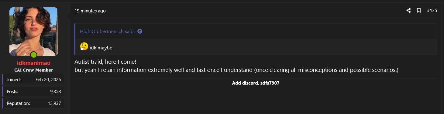 Screenshot 2025 08 13 at 17 19 31 if your High iq Incel Page 3 Looksmaxorg   Mens Self Impro