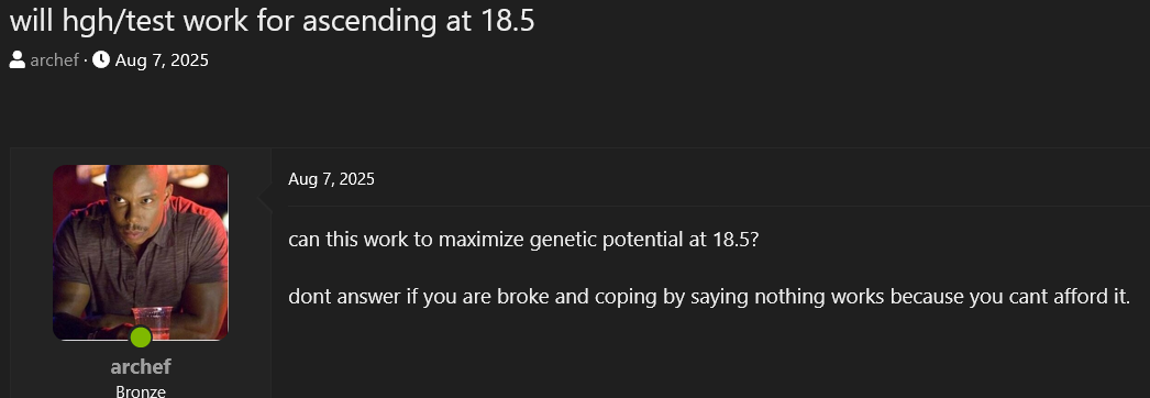 Screenshot 2025 08 14 at 13 31 16 will hgh test work for ascending at 185 Looksmaxorg   Men