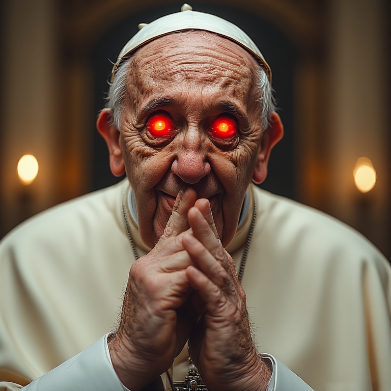Pope francis shushing glowing  1