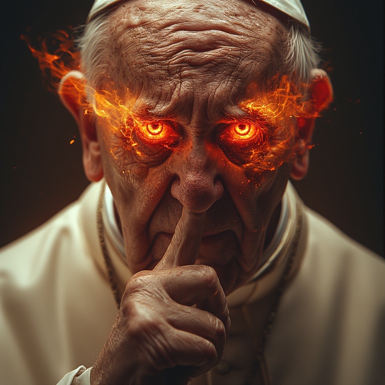 Pope francis shushing glowing  7