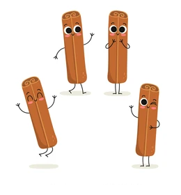 Cinnamon cute cartoon spice vector 260nw 1166958127
