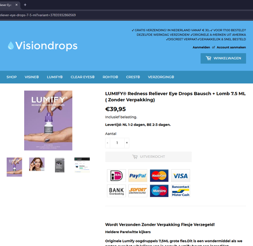 LUMIFY® Redness Reliever Eye Drops Bausch + Lomb 7.5 ML ( Zonder Verpa – Visiondrops.nl - Goog...png