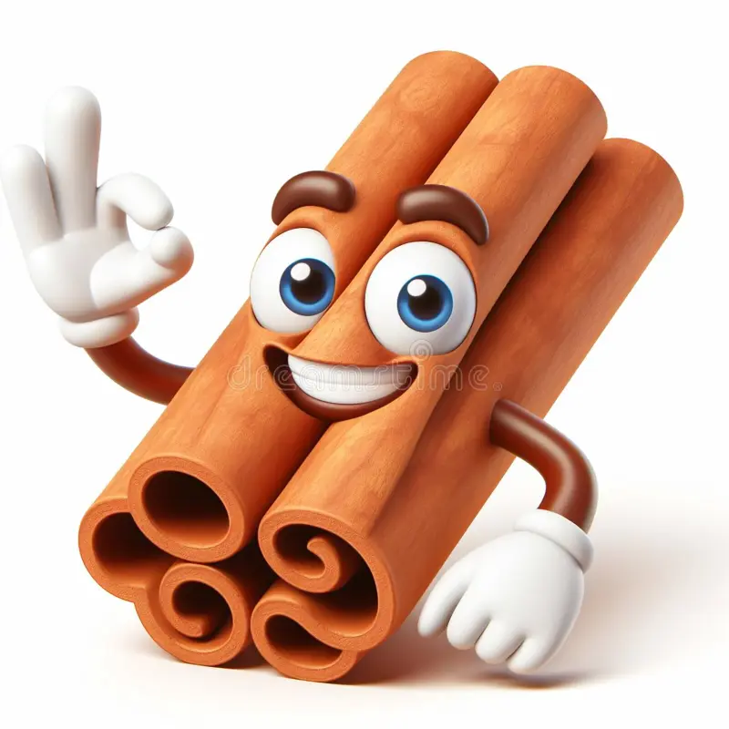 D funny cartoon cinnamon stick agriculture healthy food ai generated 304423878