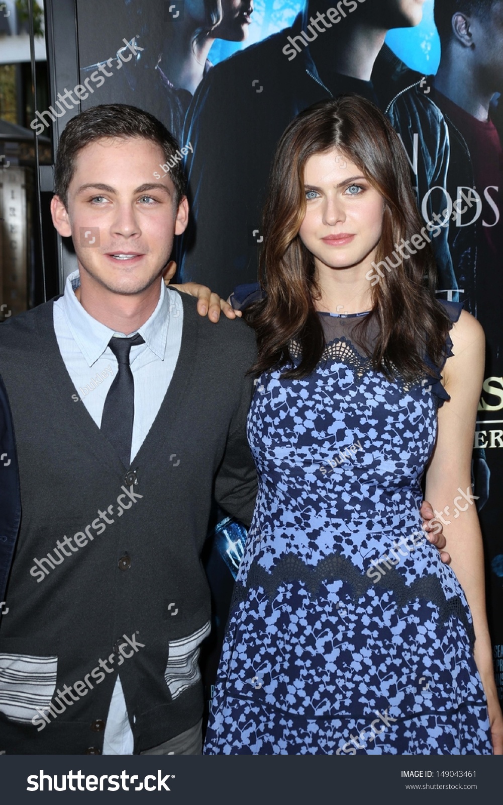 Stock photo logan lerman and alexandra daddario at the percy jackson sea of monsters film prem
