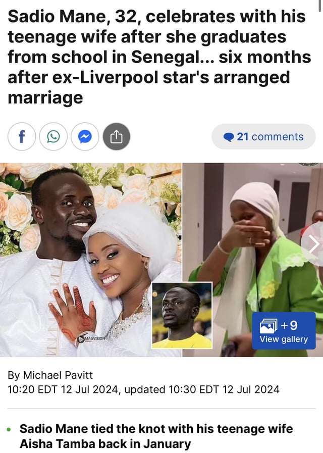 Congrats to sadio manes wife for graduating high school v0 7ea2wg0rx4cd1