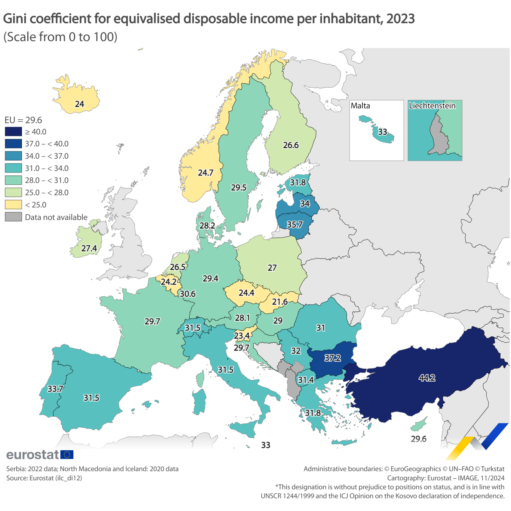 1700px Map2 Gini coefficient for equivalised disposable income per inhabitant 2023  1700px Map2 Gini coefficient for equivalised disposable income per inhabitant 2023