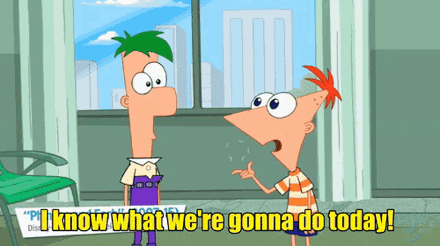 Phineas and ferb i know what were gonna do today