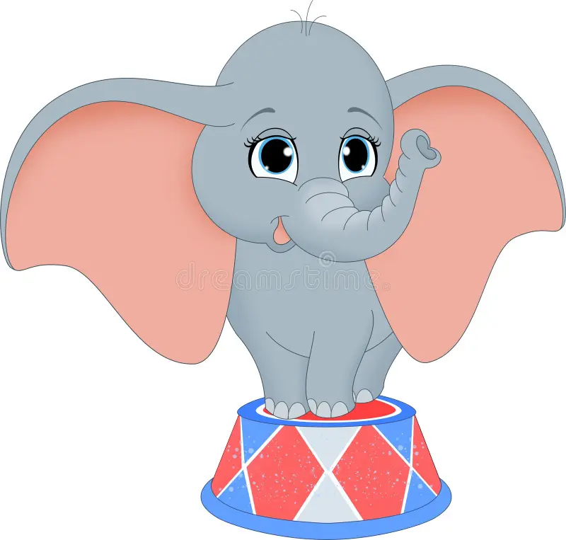 Baby elephant circus illustration featuring cute big ears 152713018
