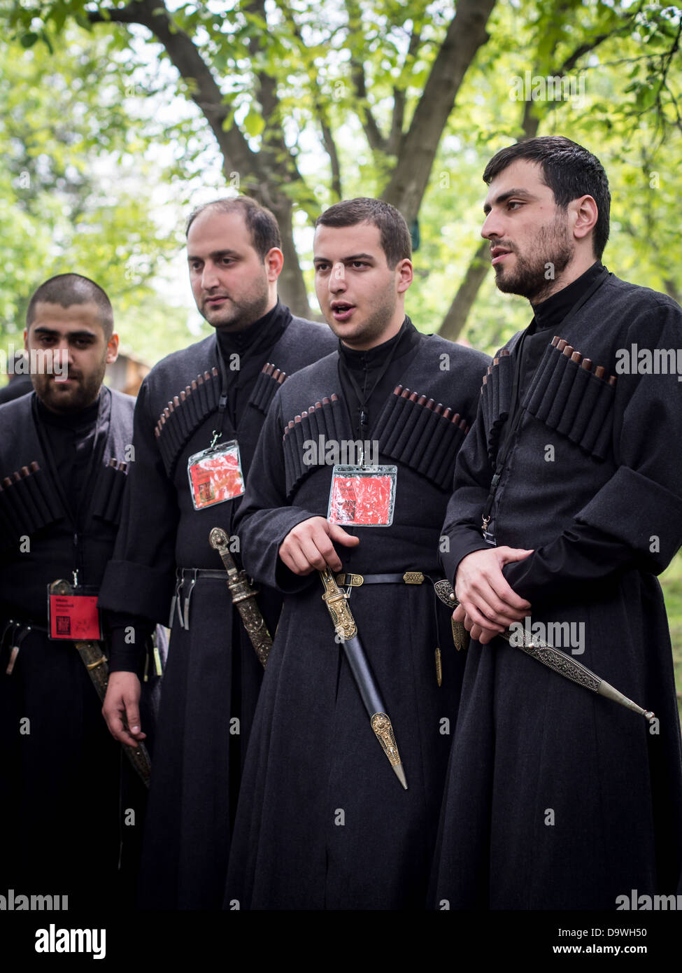 Men in traditional clothes sing georgian songs during the annual young D9WH50