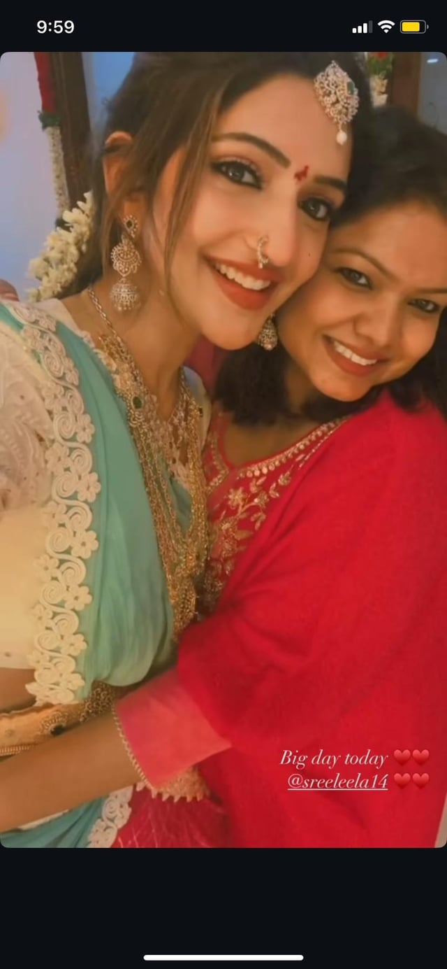 Whats happening with sree leela is she getting married or v0 uj3gi3595y3f1