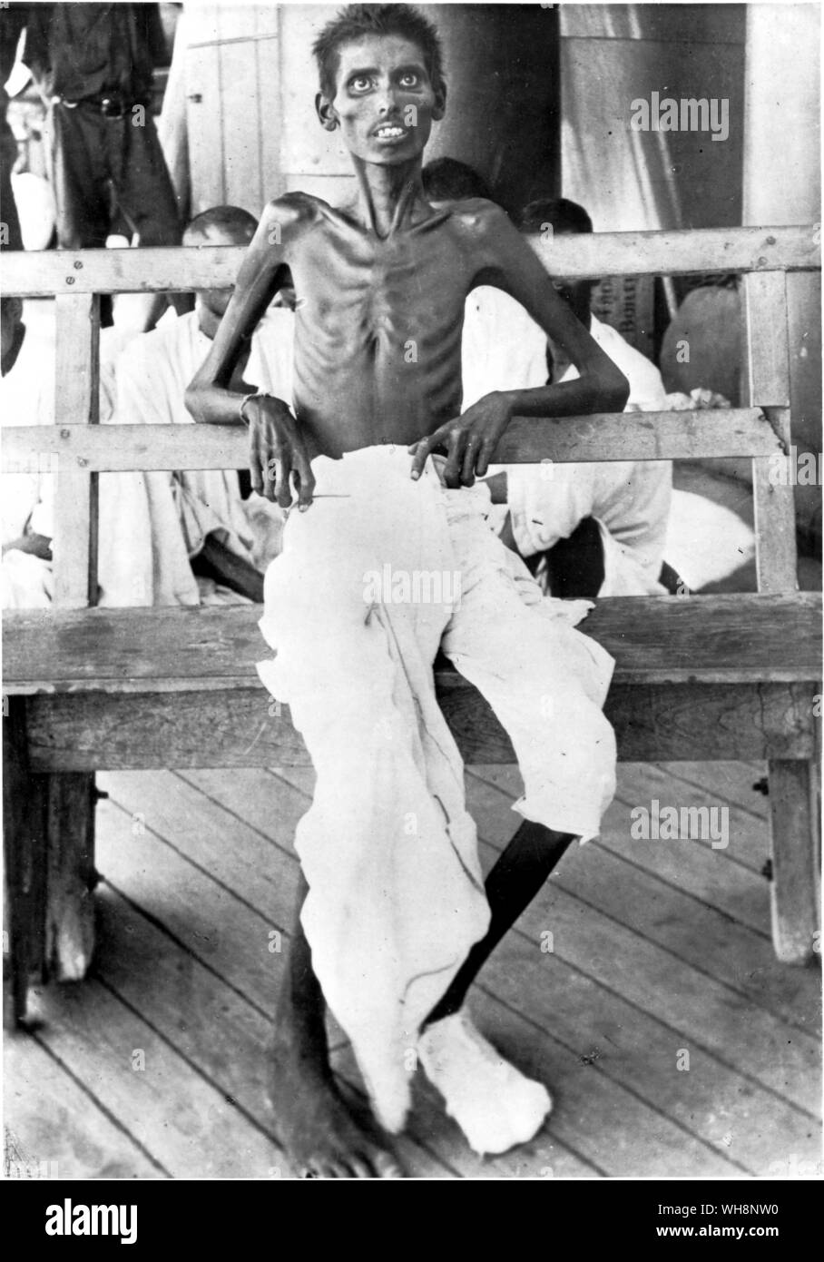 An indian soldier captured at kut after release under an exchange of prisoners showing effects