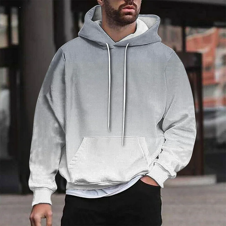 HaoXianJian Men Hoodies Casual Midweight Hoodies for Men with Kangaroo Pocket Long Sleeve Swea