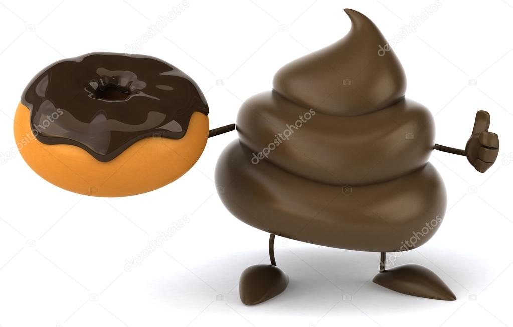 Depositphotos 56546647 stock photo poop with donut