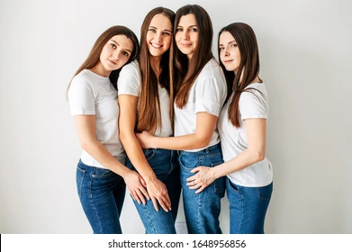 Group young girls identical casual 260nw 1648956856