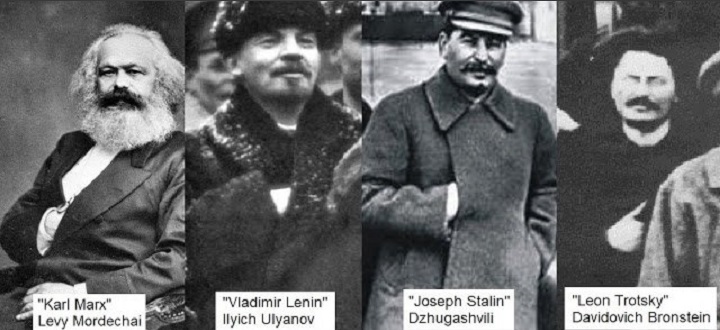 Freemason hand sign Marx Lenin Stalin Trotsky
