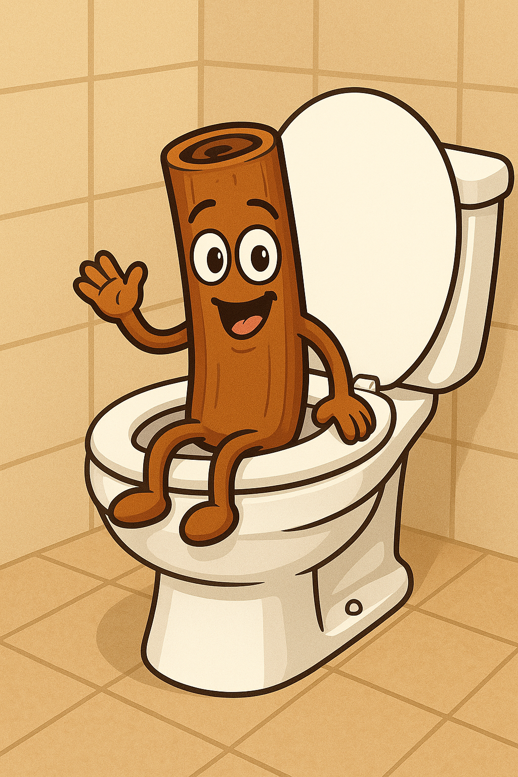 Cinnamon Stick on a Toilet